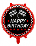 18" Damalı Happy Birthday Yuvarlak Folyo Balon