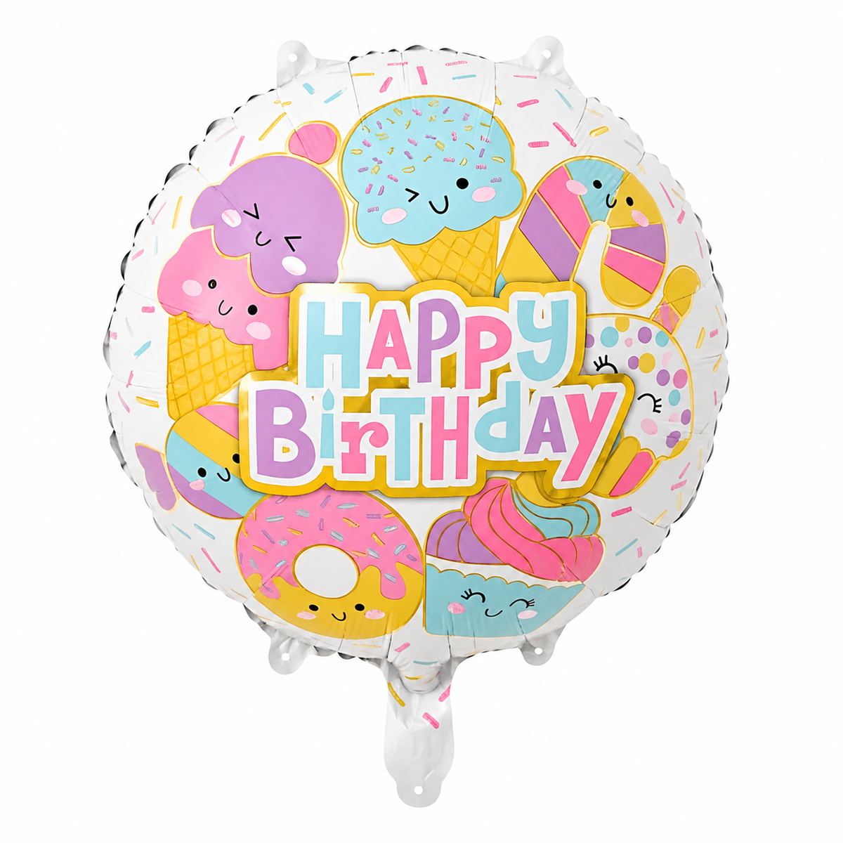 18" Dondurma Desenli Yuvarlak Folyo Balon