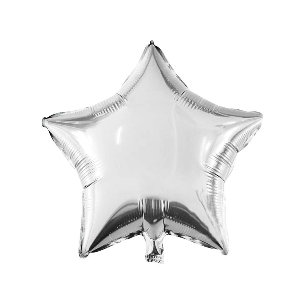 5" Gümüş Yıldız Folyo Balon 50'li Paket