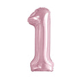 40" Açık Pembe 1 Rakam Folyo Balon