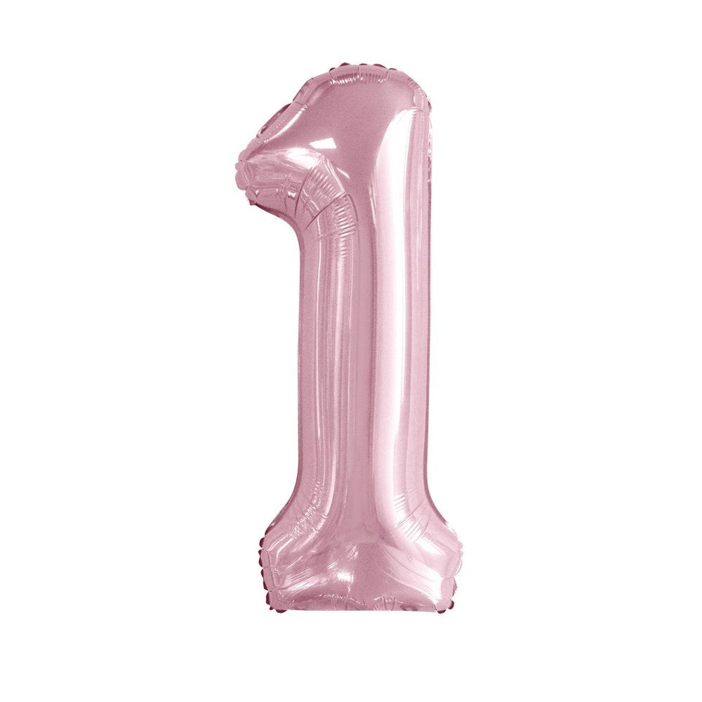 40" Açık Pembe 1 Rakam Folyo Balon