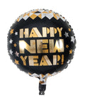 18" Happy New Year Yuvarlak Folyo Balon