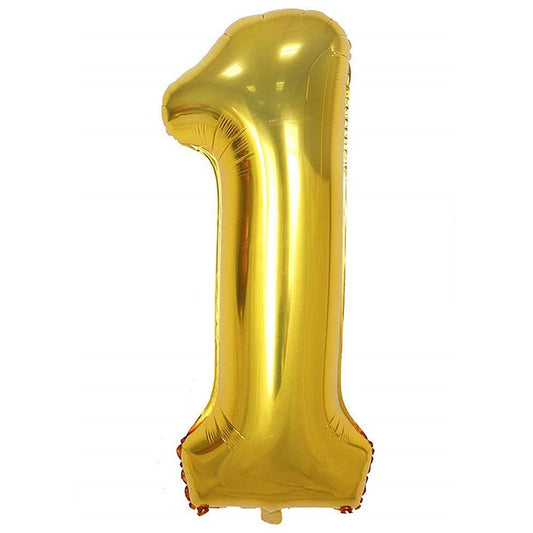 34" Gold Rakam Folyo Balon - 1