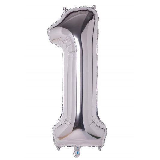 34" Gümüş Rakam Folyo Balon - 1