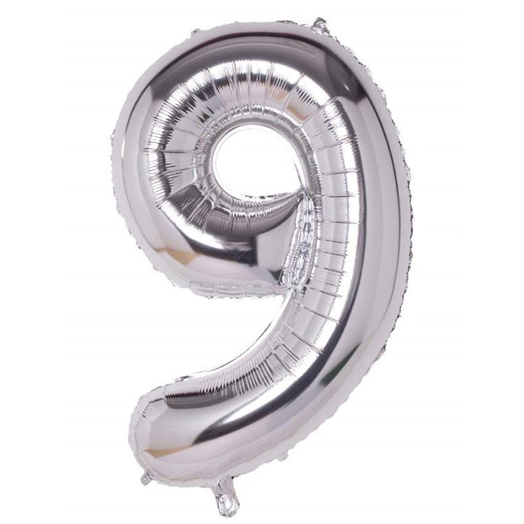 34" Gümüş Rakam Folyo Balon - 9