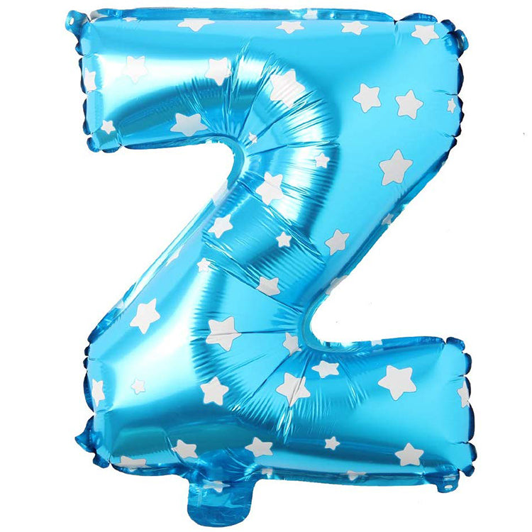 16" Yıldızlı Mavi Harf Folyo Balon - Z