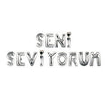 Gümüş Seni Seviyorum Yazı Folyo Balon