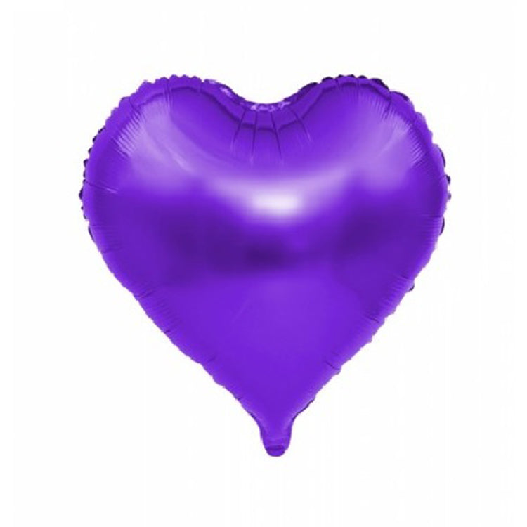 18" Parlak Mor Kalp Folyo Balon