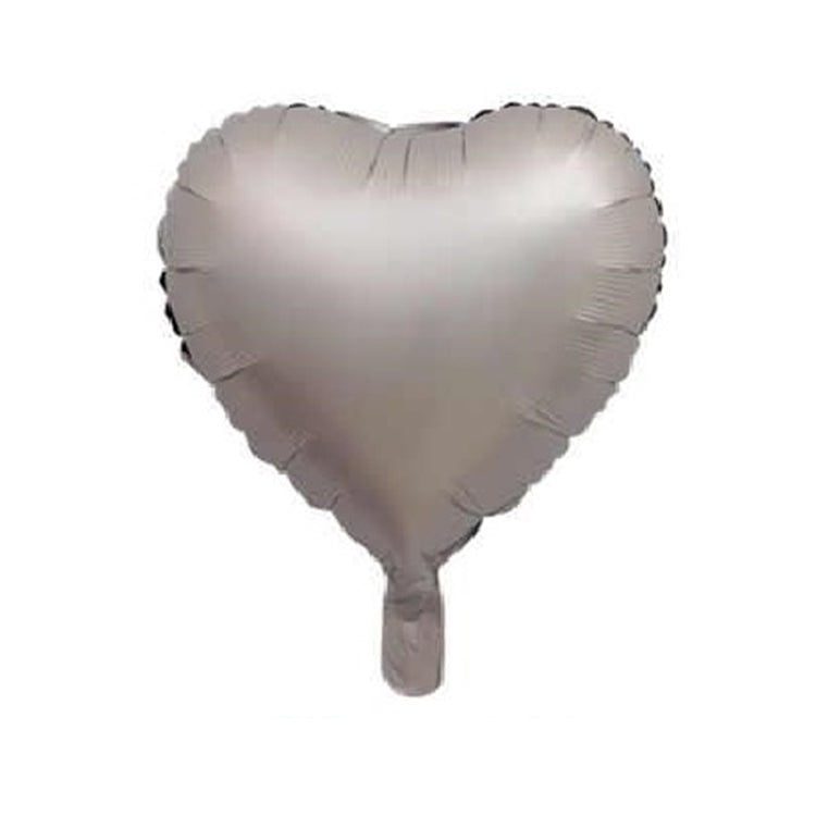 18" Saten Gümüş Kalp Folyo Balon 50'li Paket