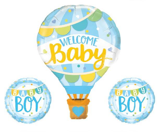 Mavi Welcome Baby 3'lü Folyo Balon Seti