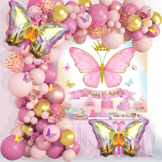 Pembe Gold Kelebek Folyo Balon