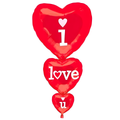 I Love U Dikey Kalp Folyo Balon