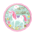 18" Unicorn Yuvarlak Folyo Balon Desen 2