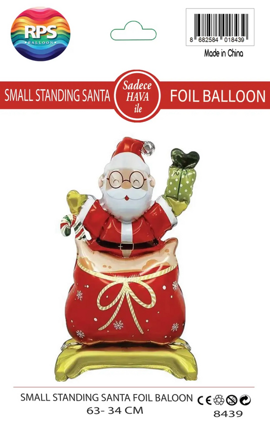 Ayaklı Küçük Noel Baba Folyo Balon