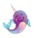 Boynuzlu Çok Renkli Balina Folyo Balon