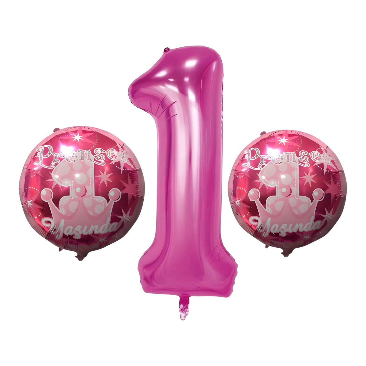 1 Yaş Pembe 3'lü Folyo Balon Seti