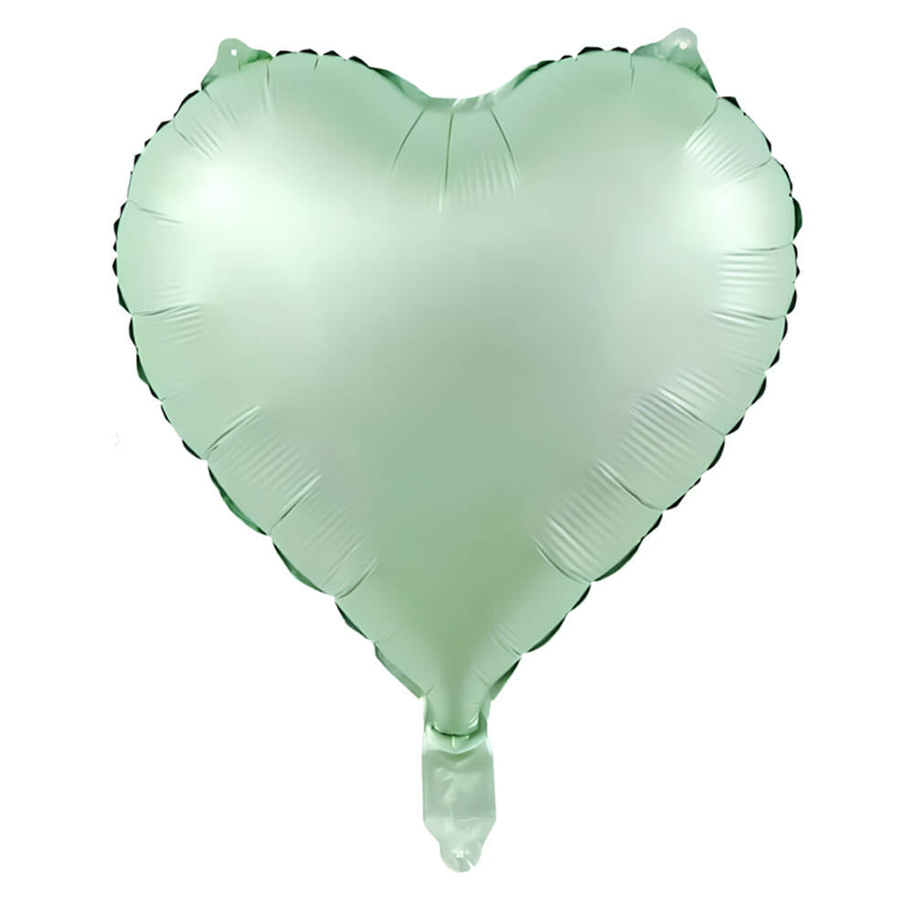 18" Saten Yeşil Kalp Folyo Balon 50'li Paket