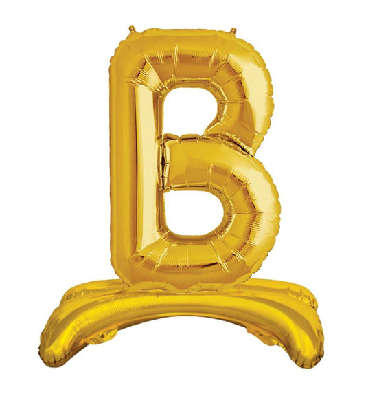 Ayaklı 34" Gold Harf Folyo Balon - B