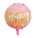 Hello World Yuvarlak Folyo Balon