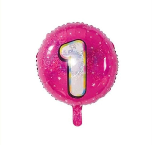 18" Pembe Rakam Folyo Balon - 1