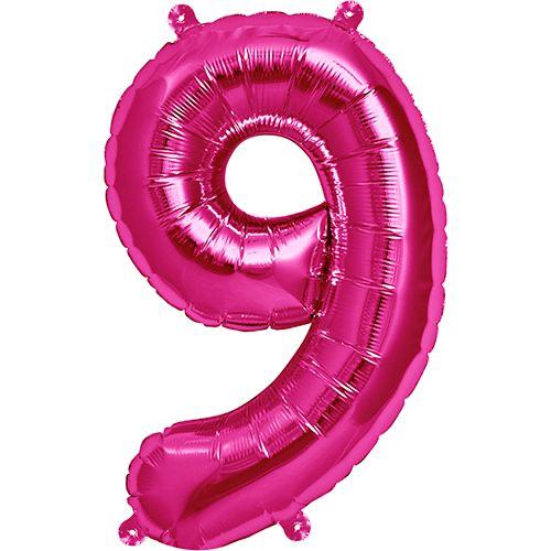 16" Pembe Rakam Folyo Balon - 9