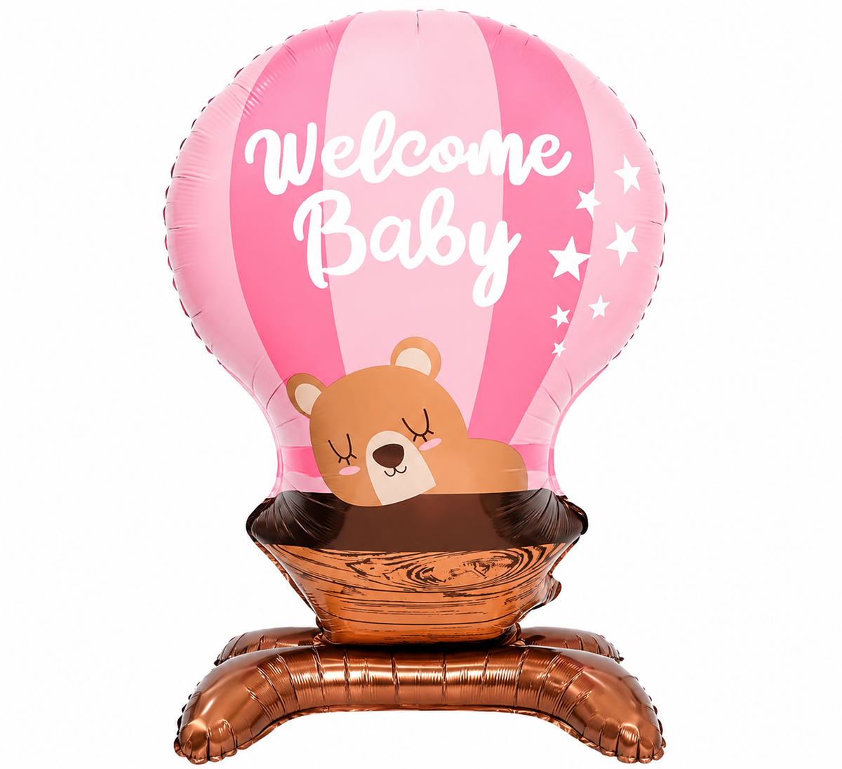 Ayaklı Pembe Welcome Baby Folyo Balon