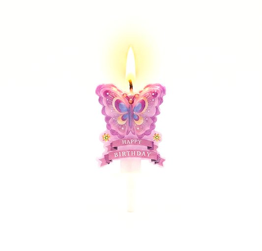 Kelebek Happy Birthday Doğum Günü Mumu