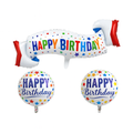 Happy Birthday Kurdele 3'lü Folyo Balon Seti