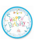 8 Kişilik Happy Birthday Mavi Karton Tabak + Bardak Seti