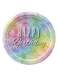 8 Kişilik Makaron Happy Birthday Karton Tabak + Bardak Seti