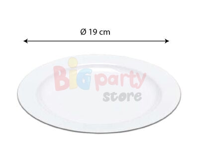 Plastik Tabak Porselen Görünümlü Beyaz 19 cm 10'lu
