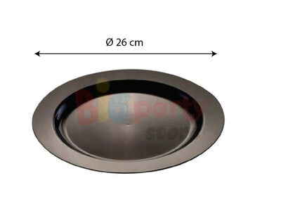 Plastik Tabak Porselen Görünümlü Siyah 26 cm 10'lu