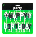 Siyah Beyaz Happy Birthday Doğum Günü Mumu Seti