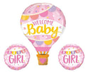 Pembe Welcome Baby 3'lü Folyo Balon Seti