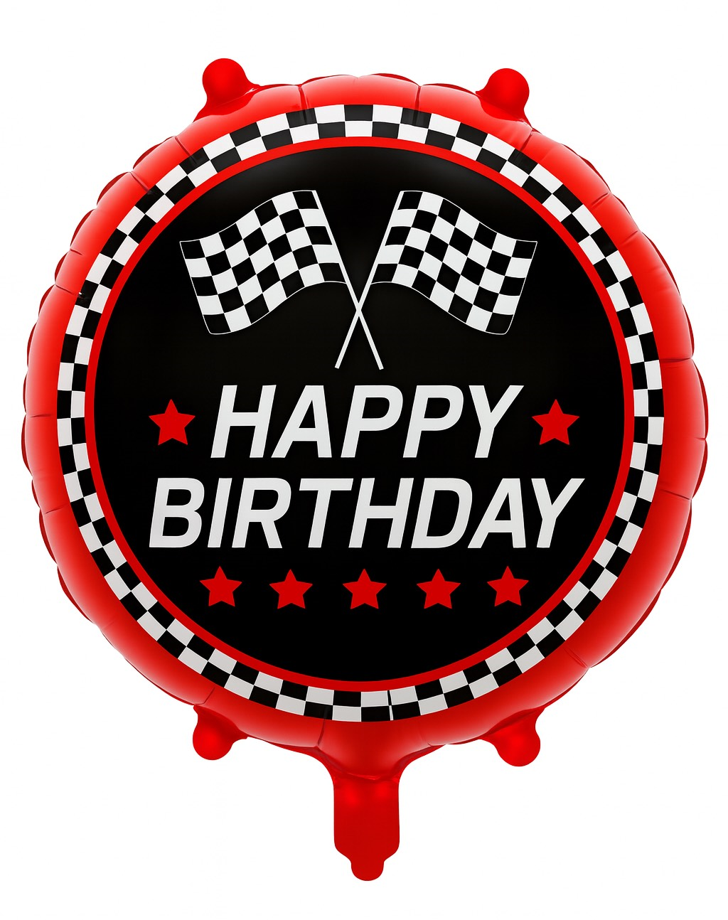 18" Damalı Happy Birthday Yuvarlak Folyo Balon