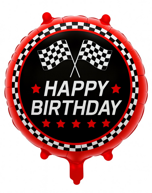 18" Damalı Happy Birthday Yuvarlak Folyo Balon