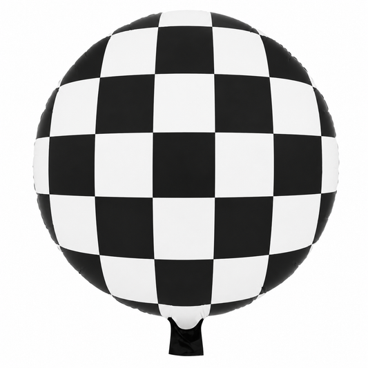 18" Damalı Yuvarlak Folyo Balon