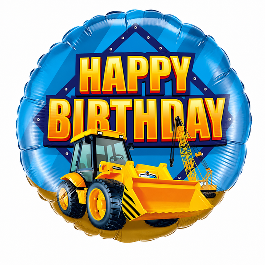 18" Kepçe Happy Birthday Yuvarlak Folyo Balon