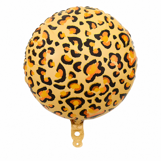 18" Leopar Desenli Yuvarlak Folyo Balon