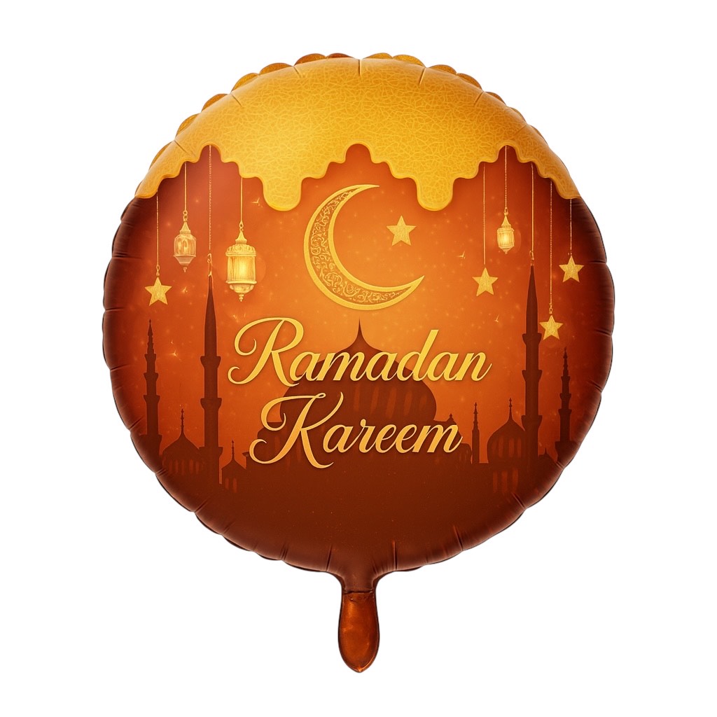 18" Ramadan Kareem Yuvarlak Folyo Balon