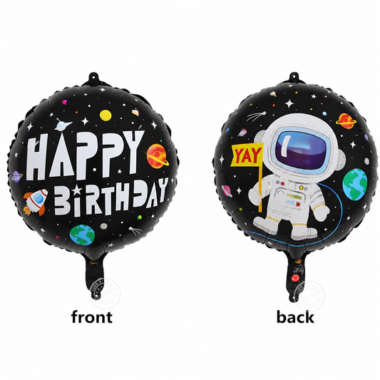 18" Astronot Baskılı Yuvarlak Folyo Balon