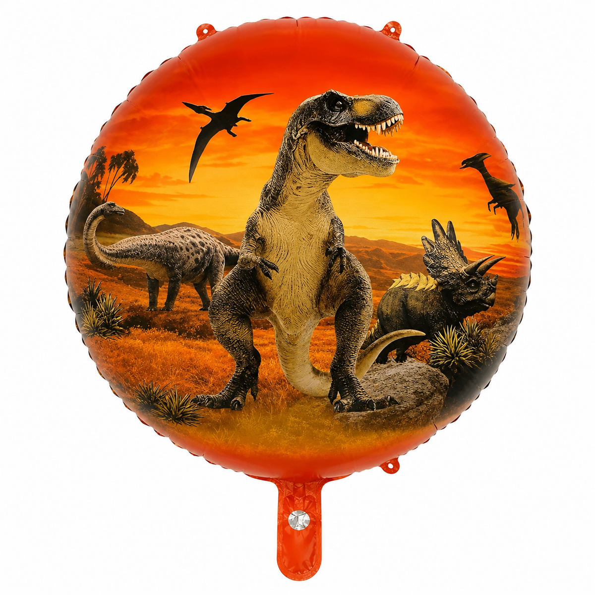 18" Dinozor Baskılı Yuvarlak Folyo Balon