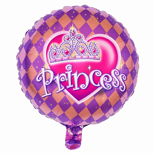 18" Taç Baskılı Yuvarlak Folyo Balon