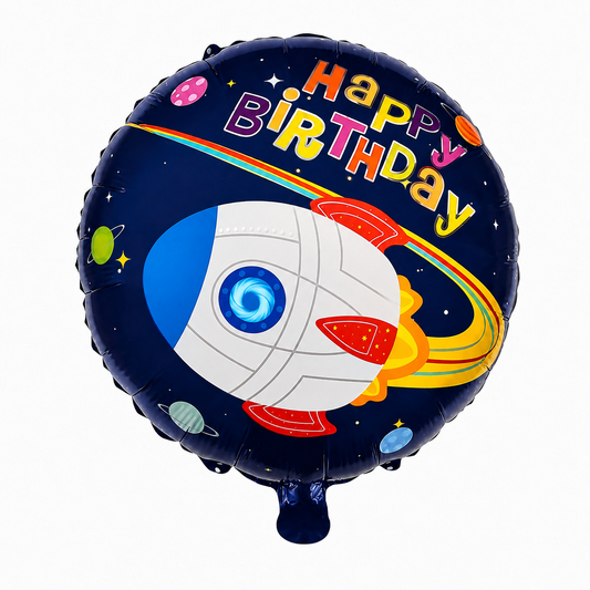 18" Roket Baskılı Yuvarlak Folyo Balon