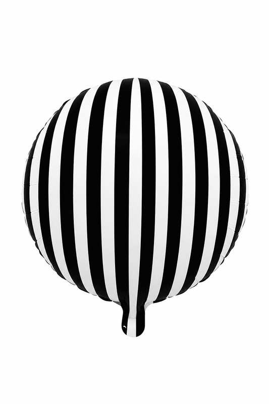 18" Siyah Beyaz Yuvarlak Folyo Balon