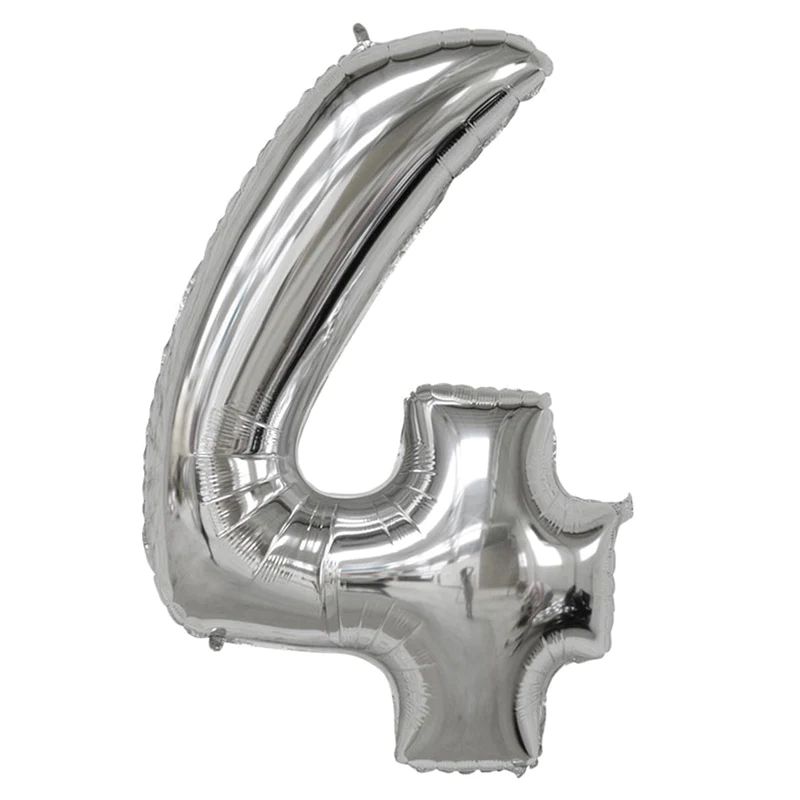 40" Gümüş Rakam Folyo Balon - 4