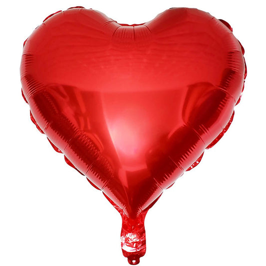 18" Parlak Kırmızı Kalp Folyo Balon 50'li Paket