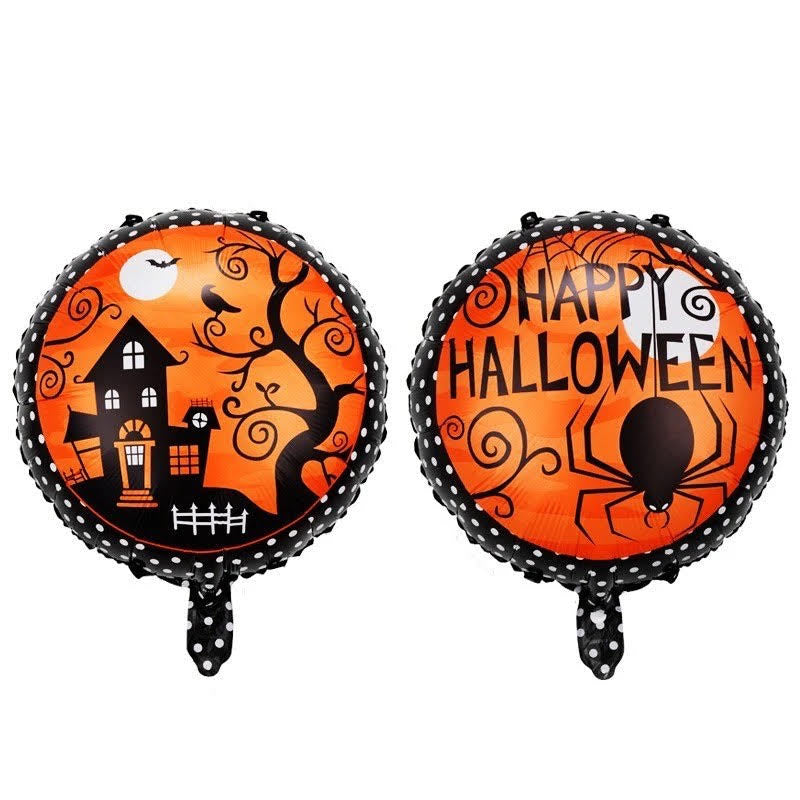 18" Örümcekli Halloween Yuvarlak Folyo Balon