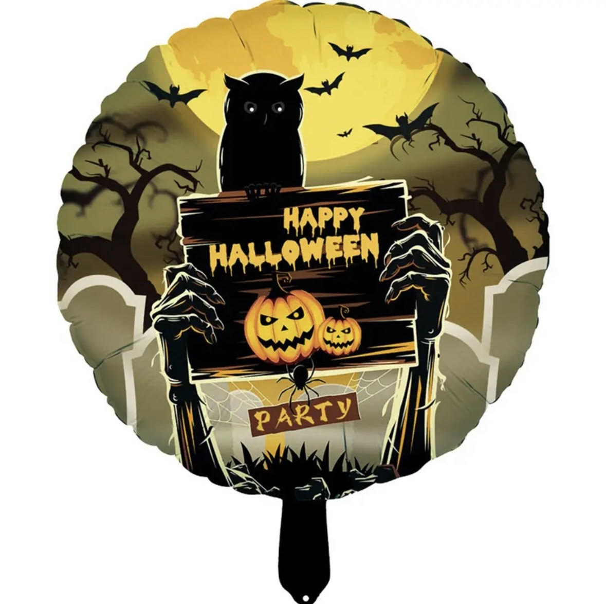 18" Happy Halloween Yuvarlak Folyo Balon