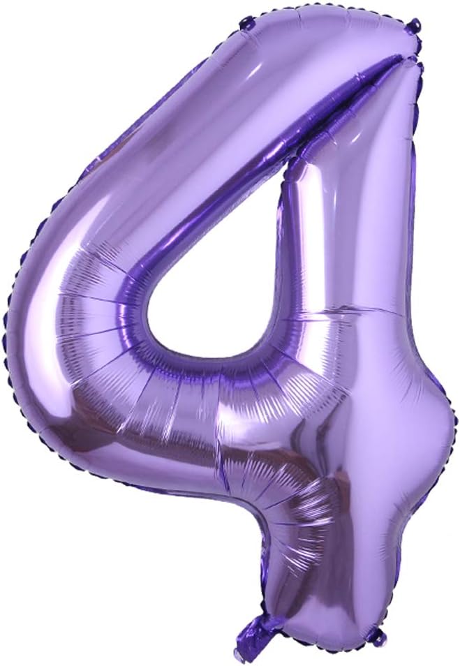 40" Mor Rakam Folyo Balon - 4